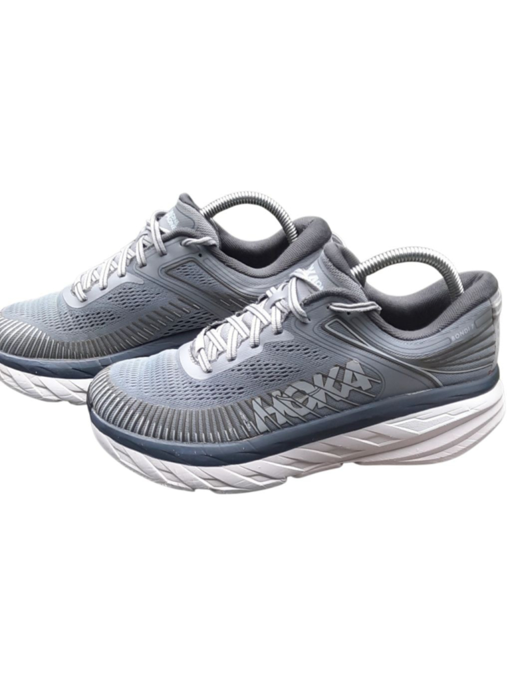 Hoka One One 1110518 BONDI 7 Gray Running Shoes Mens size 7.5/ Womens Size 9 - Picture 3 of 5